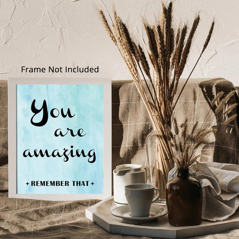 Posterizer 1 pcs-You Are Amazing-positive quote-Motivational & Inspirational Art-Girls room art-Gift for Moms-decor for Girls, Teens Bedroom- UNFR...